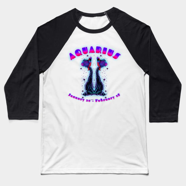 Aquarius 4b Black Baseball T-Shirt by Boogie 72